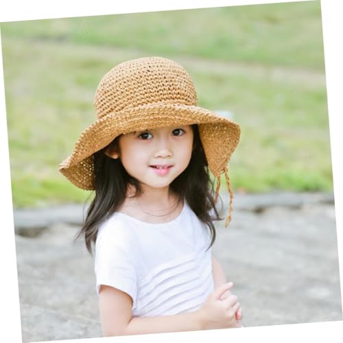 Casual Straw Sun Hat for Fashionable Summer Beach Vacation Cap with Bowknot Design UV Protection Fits Khaki4