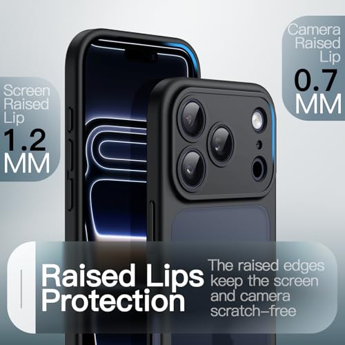 Image of JETech Matte Case for iPhone 17 Pro 6.3-Inch, Shockproof Military Grade Drop Protection, Full Camera Lens Protection, Frosted Translucent Back Minimalist Phone Cover (Black)