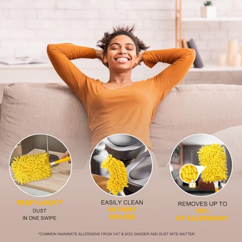 Image of Reusable Duster Refill for Swiffer, 360 Heavy Duty Dusters Refills Compatible with Swiffer Duster Refill, Microfiber Ceiling Fan Hand Duster Refills 4 Pack(Handle is Not Included)