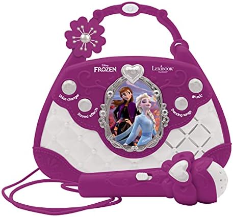 LEXIBOOK K102FZ Disney Frozen Elsa Musical Speaker with Microphone, Voice Changer, Demo Songs, MP3 Plug, Purple/Blue