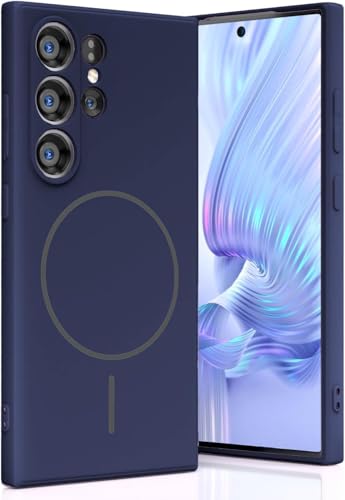 Image of DIZORO Microfiber Candy Case Compatible for Samsung S26 Ultra 5g Magnetic Silicone Case, Compatible with MagSafe Shockproof, Anti-Scratch Soft Non-Slip Full Body Protective Back Cover (New Blue)