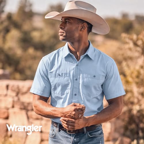 Wrangler Men's Big and Tall Short Sleeve Poplin Button Up Shirt Relaxed Fit - image 3