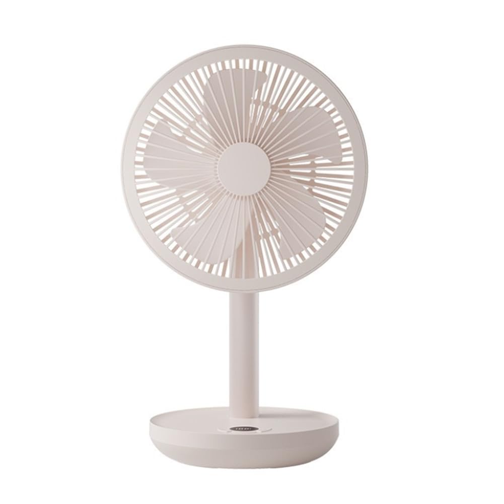 Aundhegrtt Quiet Table Fan 4000mAh Oscillating Desktop Fan USB Rechargeable 5 Wind Speeds Adjustable Portable Cooling Device A