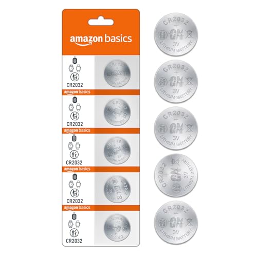 Image of Amazon Basics Long-Lasting CR2032 Lithium Coin Batteries | 3V Voltage | Versatile Applications (Pack of 5)