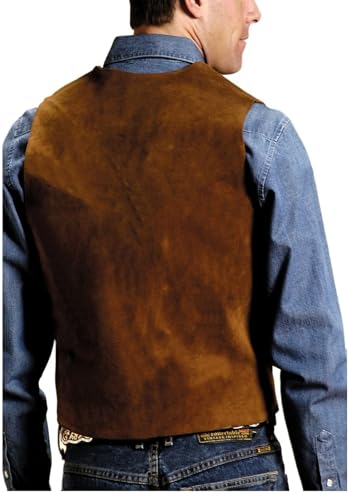 Men's Suede Leather Suit Vest Slim Fit V-Neck Western Cowboy Waistcoats for Wedding Party3