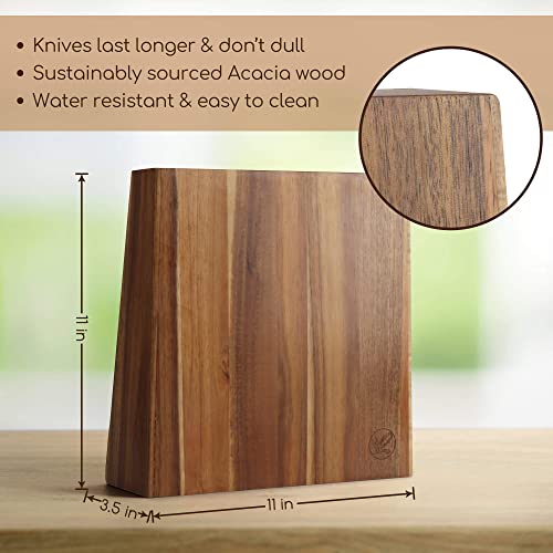 Lyched Vertical Magnetic Knife Block – Double Sided Magnetic Wood Knife Holder – Magnetic Knife Stand And Knife Storage – Large Cleaver Holder With Bonus Knife Sharpener #TOP4