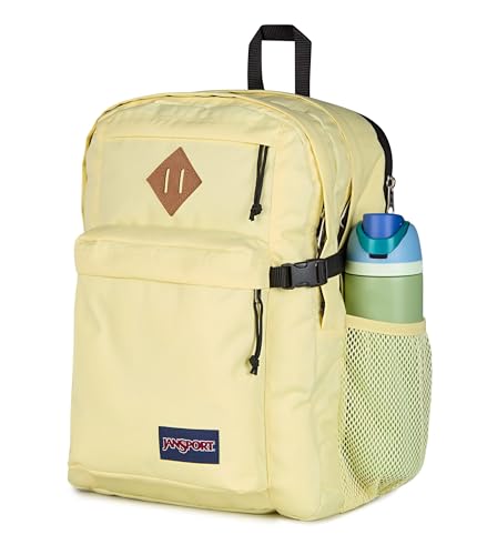 Image of JanSport Main Campus Backpack - Travel or Work backpack w 15-Inch Laptop Sleeve and Dual Water Bottle Pockets, Lemon Ice
