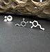 Dopamine Molecule Stud Earrings Brushed Sterling Silver Handmade in USA