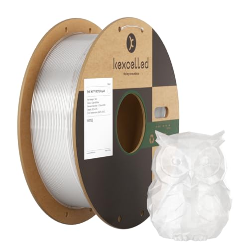 kexcelled Rapid PETG HS 3D Printer Filament, 1kg 1,75mm, Transparent White