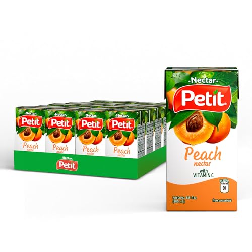 Petit Peach Nectar, 200 Ml (Pack Of 24) – Refreshing Tropical Fruit Juice Beverage