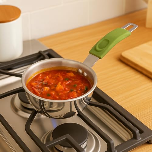 Image of The Chef Story Haptik Triply Stainless Steel Mini Frypan| 12cm-0.4L |SS304 | TUV Rheinland & BIS Certified| Gas & Induction Compatible| 5-Year Warranty | Perfect for Baby Meals & Small Portions