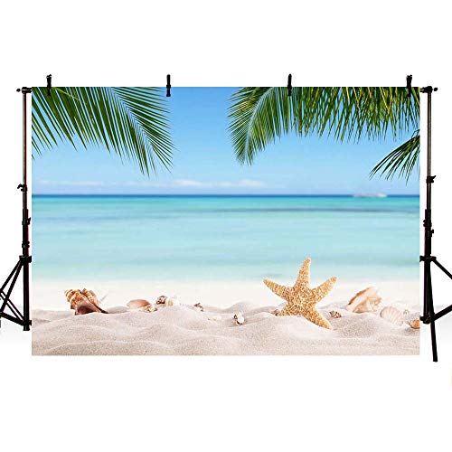 MEHOFOTO Toile de fond 2,1 x 1,5 m pour la plage l'été la fête de la mariée les palmiers fond photographie fond pour photo ciel tropical décor de d'anniversaire de mariage de studio photo Cover