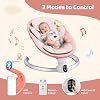 Baby Swing for Infants - Electric Baby Rocker with Exclusive App Function, Upgraded 5 Point Harness, Bluetooth Support, 10 Preset Lullabies and 5 Speeds, Portable Swing for Baby Boy Girl(Pink)