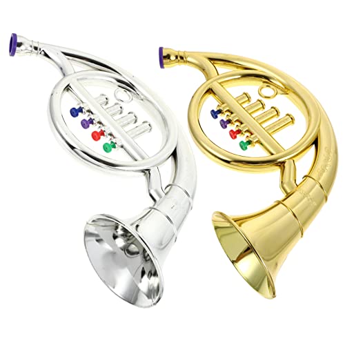 Supvox 2Pcs Horn Model Music Toys For Kids Kid Instrument Trumpet Toy Kids Saxophone Toy Artificial Music Horn Musical Instrument Model Kids Toy Simulated Horn French Horn Toy Child Small #TOP18