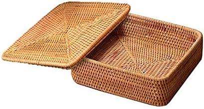 Rattan Woven Storage Fruit Basket Wicker Baskets Serving Decorative Bread Fruit Food Display Box Home Decoration Crafts (A)
