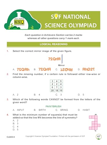 Image of MTG International Science Olympiad (ISO) Workbook Class 4 - Chapter-wise MCQs, Quick Recap with Achievers Section - SOF Olympiad Books For 2026-27 Exam