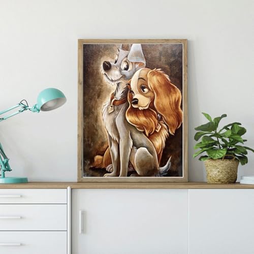 Image of JAKI Diamond Art Painting Kits for Adults-Dog Diamond Painting Kits,Square Full Drill Diamond Art for Home Wall Decor(12x16inch)