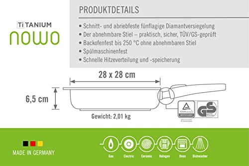 Woll Nowo Titanium Viereckpfanne 28×28 cm, 6,5 cm hoch