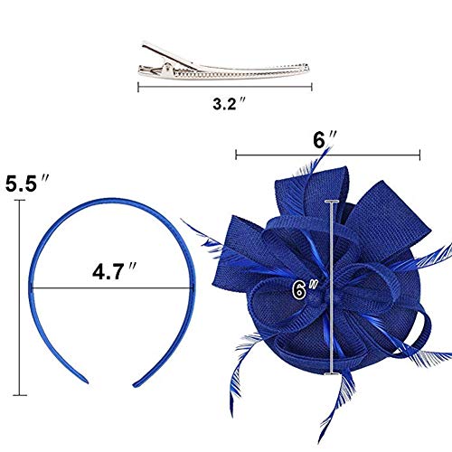 Buyitnow Charming Feather Fascinators Headband Netting Mesh Hair Band For Wedding Cocktail Hat Party Derby Royal Banquet #TOP4