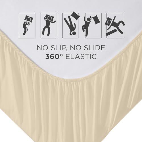 Image of Royale Linens Fitted Sheet King - Ultra Soft 1800 Brushed Microfiber - Hotel Luxury Bottom Sheets - Wrinkle Free & Fade Resistant - Deep Pocket Fitted Sheet Only (King, Sand)
