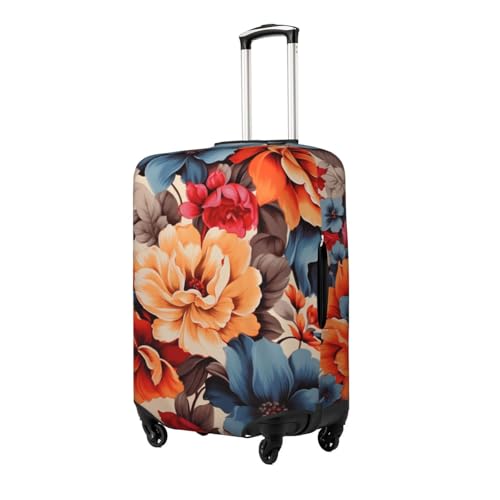 Travel Luggage Covers For Suitcase, Floral Flower Print Elastic Suitcase Protector Washable Anti-Scratch Suitcase Baggage Cover Luggage Protector Fits 18-32 Inch Luggage2