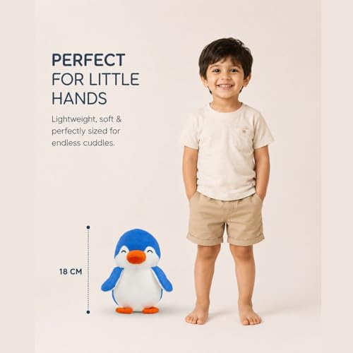 Image of Blue Penguin 18cm | Ultra Soft Plush Stuffed Toy | Cute Hugging Pillow | Gift for Kids Boys Girls