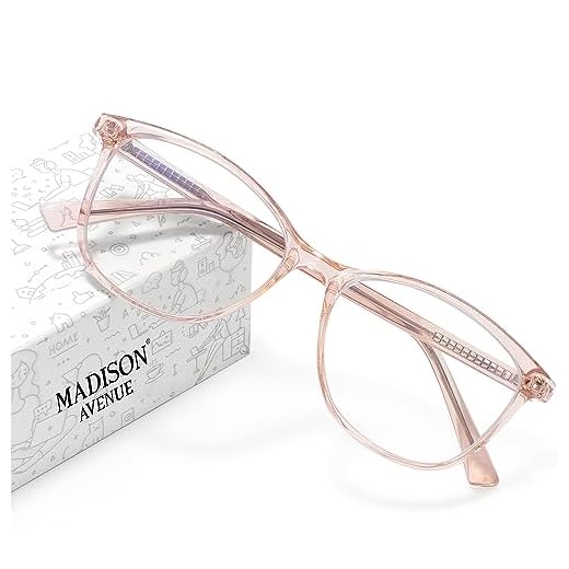 Madison Avenue Blue Light Blocking Glasses Anti Eyestrain UV Glare Blue Light Glasses for Women TV Phone Computer Gaming Eyeglasses Liberty (Crystal Brown)