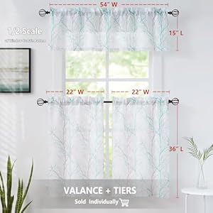 FMFUNCTEX Blue Kitchen Curtains 36 Inches Long Grey Tree Print on White Tier Curtain Set for Small Windows Basement Room Bathroom, Café Curtains Farmhouse Rustic Curtains Rod Pocket 2 Panels FMFUNCTEX Blue Kitchen Curtains 36 Inches Long Grey Tree Print on White Tier Curtain Set for Small Windows Basement Room Bathroom Cafe Curtains Farmhouse Rustic Curtains Rod Pocket 2 Panels