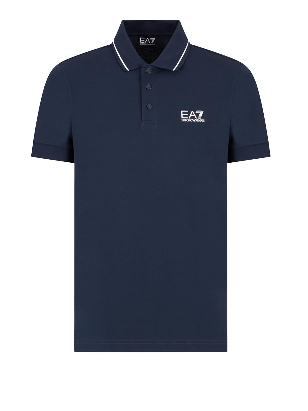 Ea7 Men's Blue Emporio Armani Core Identity Piquet Stretch Polo Shirt, 8Npf16, Extra Large