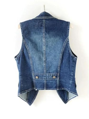 Women Denim Vest Jacket Spring Autumn Sleeveless Short Jeans Waistcoats Single-Breasted Tops3