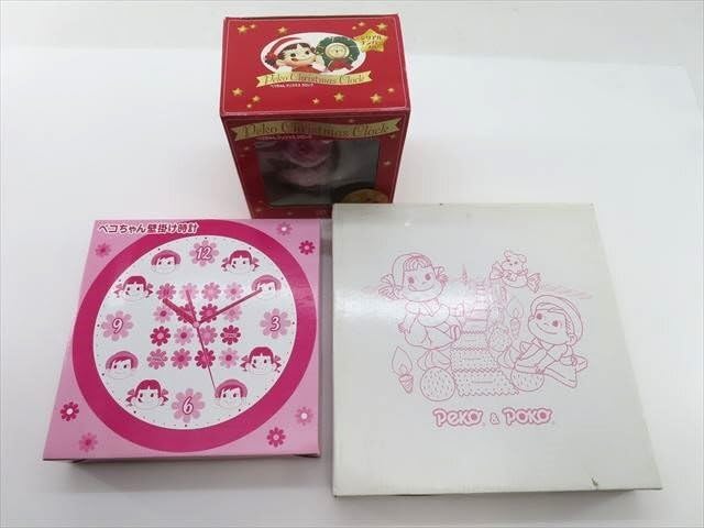 Amazon.co.jp: 不二家 ペコちゃん 壁掛け時計 置時計 3点セット PEKO