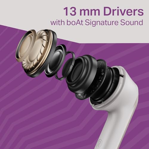 Image of Boat Airdopes 219, 4Mics ENx, 40H Battery, Best in Segment for Calling, Stream Ad Free Music via App Support, Bluetooth Earbuds, TWS Ear Buds Wireless Earphones with mic (Ivory Mist)