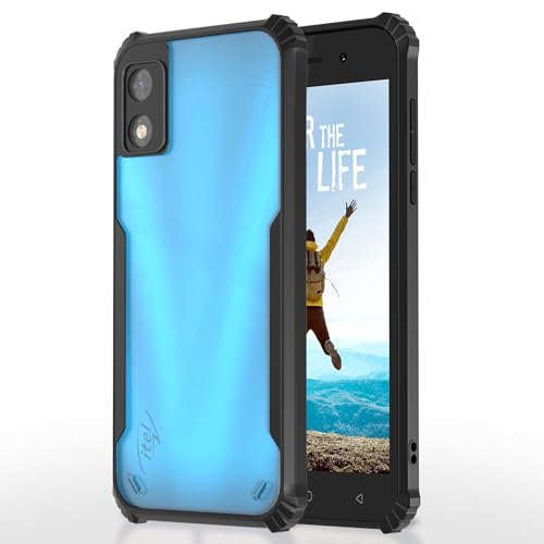 Image of Pikkme itel A23 Pro Back Cover | Crystal Clear Transparent Back | Ultra Hyrbid | Full Camera Protection | Raised Edge | Bumper Back Case (Black)