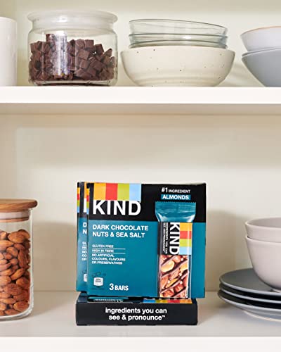 KIND Bars, Gluten Free Snack Bars, Dark Chocolate Nuts & Sea Salt, High Fibre, Healthy Snack, No Artificial Colours, Flavours or Preservatives, Multipack 3 x 30g - Image 5