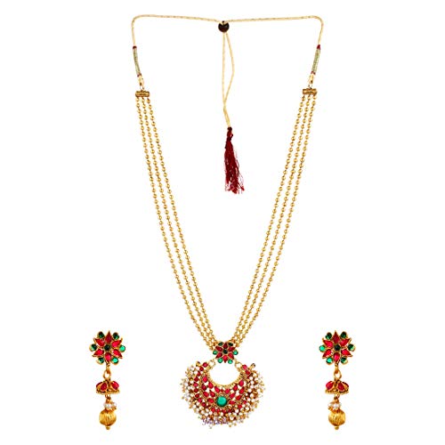 Traditional Jewellery Temple Necklace Set with Earrings