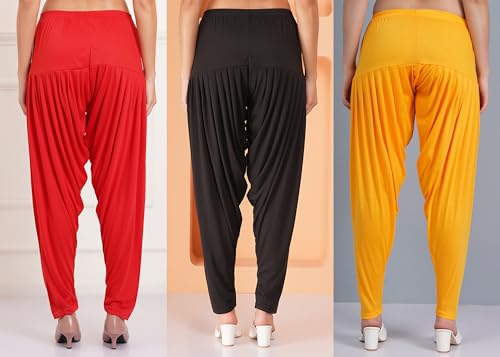 Image of Buy That Trendz Patiala Pant Combo Pants for Womens Pack of 3 Viscose Patiyala Salwar Bottoms