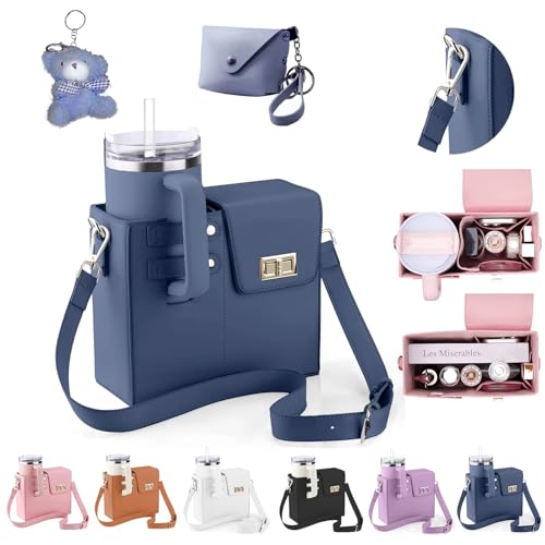 Stanley Cup Purse, Crossbody Stanley Bag with Water Bottle Holder, Adjustable Women Shoulder Strap