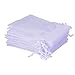 Produktbild UClever 50 Stück Organzabeutel Organza 12x17cm Schmuckbeutel Geschenk Hochzeit Säckchen, Weiß