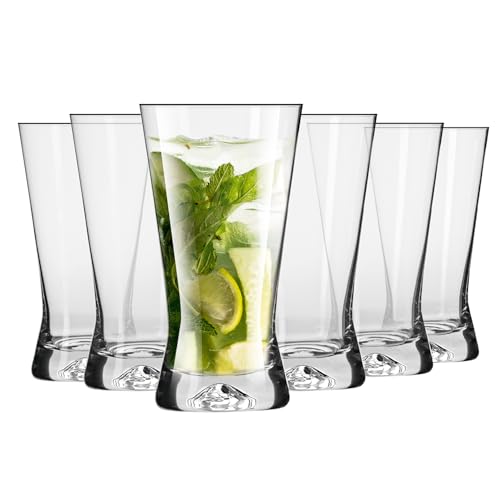KROSNO | Verres à long drink pour l'eau, les boissons, les jus et les boissons | Lot de 6 x 360 ml | Collection X‑Line | Pour fêtes et fêtes | Verre sans plomb | Design moderne | Pour lave-vaisselle