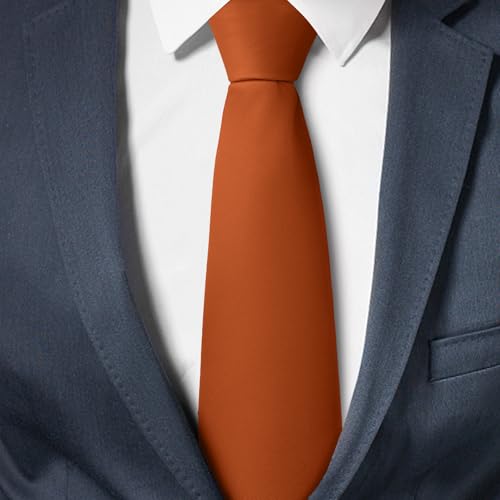 Image of Men's Classic Satin 3.15 inch Soild Color Necktie Wedding Business Tie & Gift Box