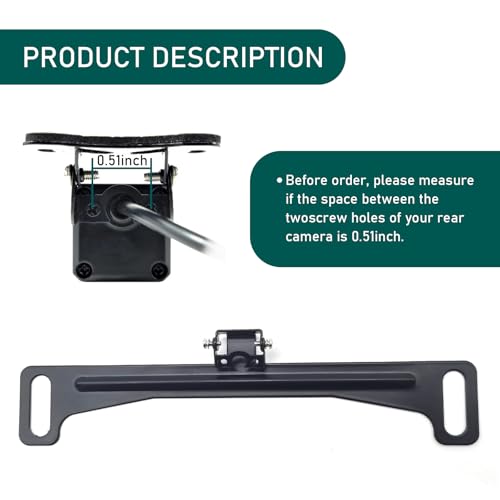 Image of 1 PC Car Reversing Camera License Plate Mounting Bracket, 7.68 inch x 1.34 inch Dash Cam Rear Camera Bracket, Automotive 0.87 inch Square IP68 Waterproof Fitting, Suitable for Most Car Models (Black)
