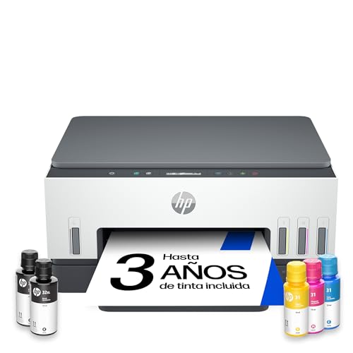 HP Smart Tank 6005, Impresora A4 Multifunción a Color, Inyección de Tinta, Wi Fi de Doble Banda, Impresión automática a Doble Cara, Escáner, Copiadora, Smart App, Tinta incluida hasta 3 años