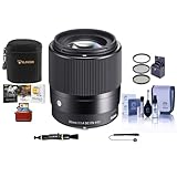 Sigma 30mm f/1.4 DC DN Contemporary Lens for Canon EF-M, Bundle with ProOptic 52mm Filter Kit, Cleaner, Pouch, Cleaning, Cap Keeper, Mac Software