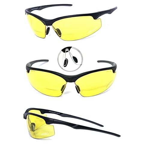 VeryHobby Bifocal High Performance Sport Protective Safety Glasses Reader Reading Glasses Ansi Z87.1 Yellow, 1.50 Cover