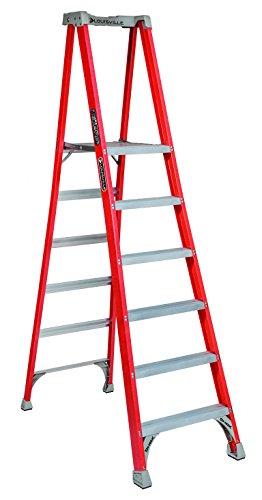 Louisville Ladder 6-Foot Fiberglass Platform Ladder with Extended Rail, 300 Lb Capacity, Type