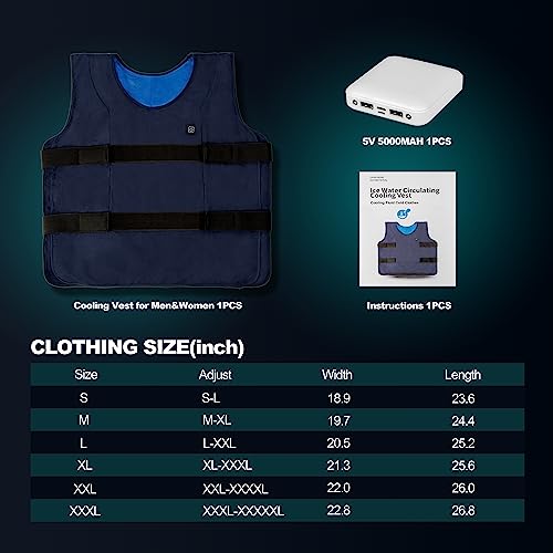 7117 Cooling Vest for Men & Women, Ice Water Circulating, Summer Adjustable, With Portable Power Supply4