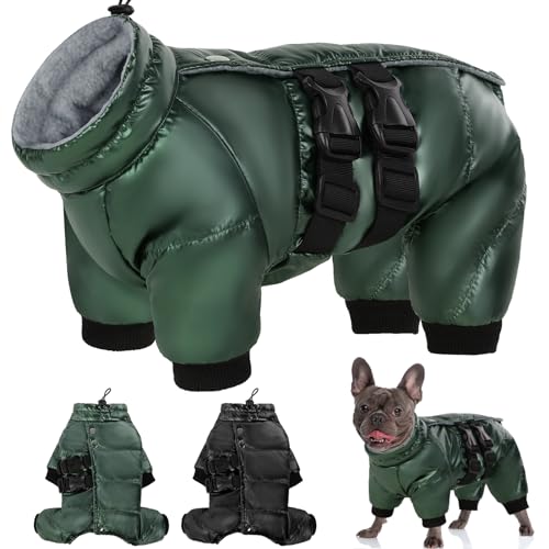 Warme Hundejacke Mit Geschirr - Winddichter Wintermantel Für Kleine & Mittlere Hunde