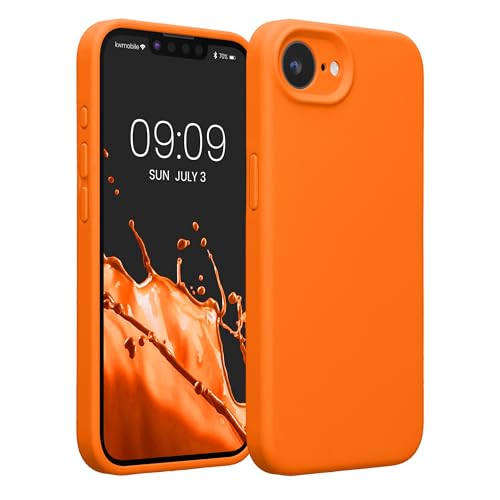 kwmobile Case Compatible with Apple iPhone 17e / iPhone 16e Case - Slim TPU Silicone Phone Cover - Soft Touch Finish - Fruity Orange