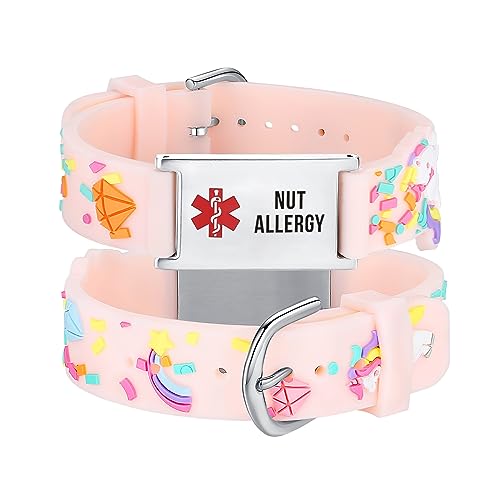 LinnaLove cartoon medical alert id bracelets Parents gift to Son, daughter, brother, sister
