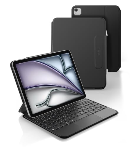 Dexnor for iPad Air 11 inch Case with Keyboard M4/M3/M2 (2026/2025/2024) & iPad Pro 11 (4th/3rd/2nd/1st Gen) & iPad Air 5th/4th Gen Case with Keyboard Ultra-thin Magnetic Trackpad Backlit Black